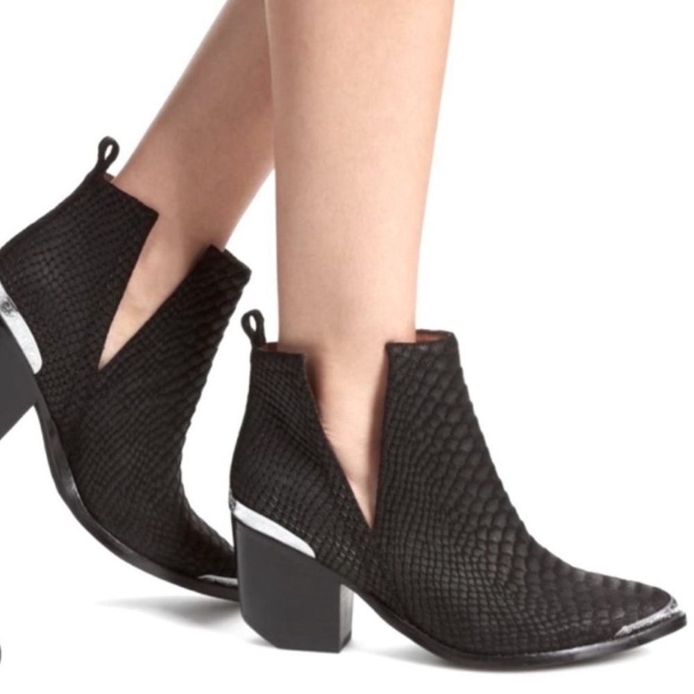 Jeffrey Campbell Black Textured Ankle Boots